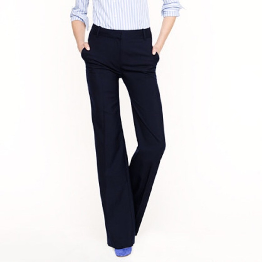 J. Crew Hutton Trouser Navy Pinstripe Pants 00